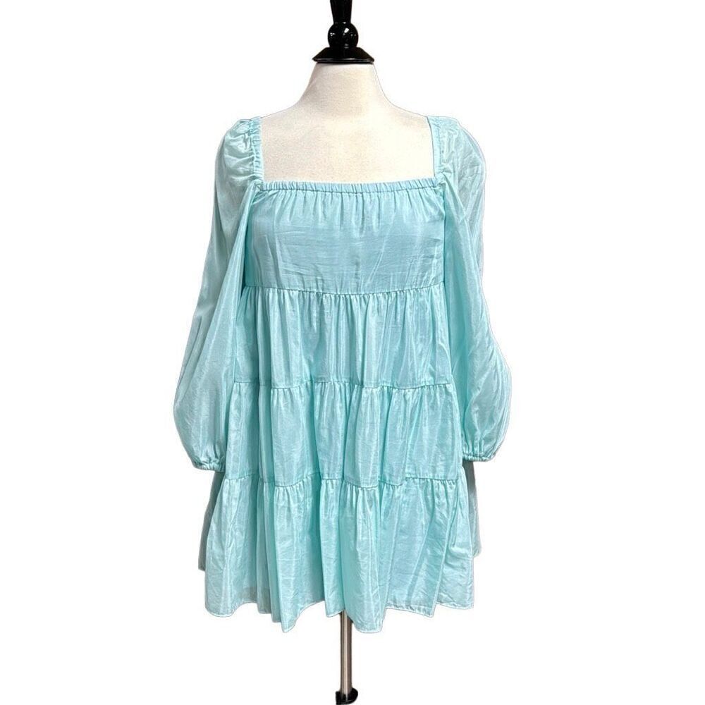 Alice + Olivia Rowen Tiered Square Neck Dress Size Medium NEW